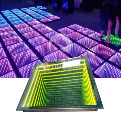 Переносное 3D бесконечное светодиодное зеркало цифровые плитки танцевальный пол свет для свадеб и вечеринок