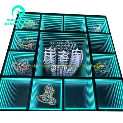 Наружное 3D светодиодное освещение пол бездны зеркало Неон бездны магическое зеркало Размер настройки
