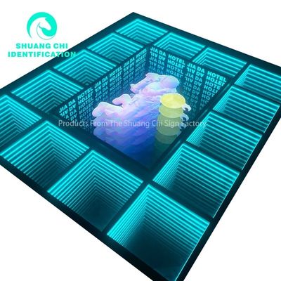 Наружное 3D светодиодное освещение пол бездны зеркало Неон бездны магическое зеркало Размер настройки