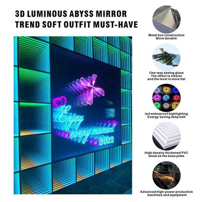 Наружное 3D светодиодное освещение пол бездны зеркало Неон бездны магическое зеркало Размер настройки