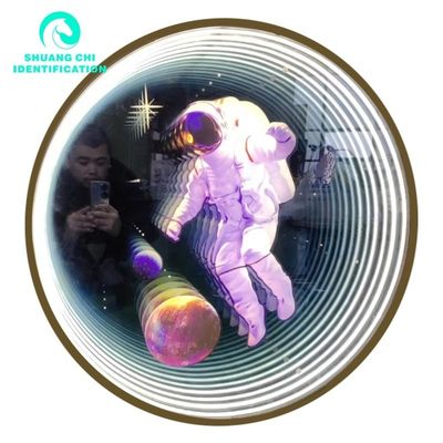 Технологический свет и тень настройка 3D неоновое бездну зеркало Чекированное 50x50 неоновое зеркало