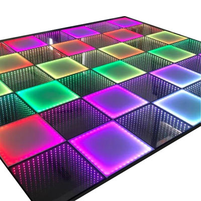 3D бесконечное зеркало светодиодного танцевального пола для свадебной вечеринки поддержка тусклые кирпичные огни