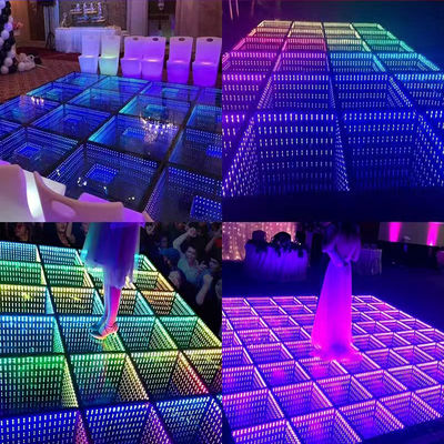 G/B/Y/RGB/RGB 3in1 Сценарийное освещение Степное стекло светодиодный танцевальный пол для свадеб