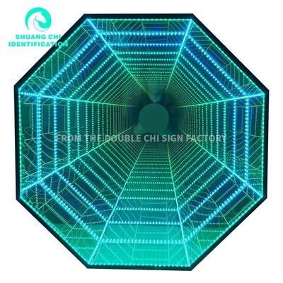 Внутреннее наружное 3D зеркало светодиодная настенная лампа Неонное зеркало Источник для 2023 Идеи декорации