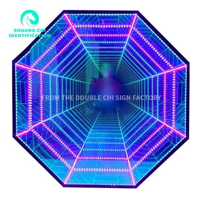 Внутреннее наружное 3D зеркало светодиодная настенная лампа Неонное зеркало Источник для 2023 Идеи декорации