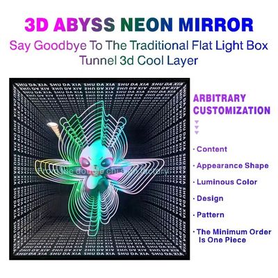 Внутреннее наружное 3D зеркало светодиодная настенная лампа Неонное зеркало Источник для 2023 Идеи декорации