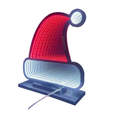 Внутреннее индивидуальное искусство Бесконечное зеркало Магия 3D Рождественский цветок Неон светодиодный знак для декора