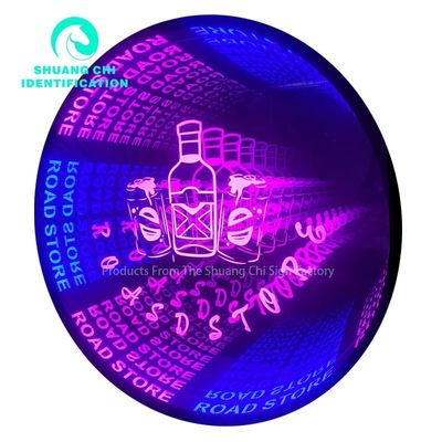 Рекламный световой знак для декорации интерьера 3D стерео туннель бездна бесконечное зеркало