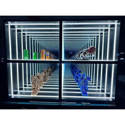 2024 Luxury Wooden LED Light Neon Mirror Display Case для стенного винного шкафа