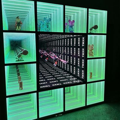 2024 Luxury Wooden LED Light Neon Mirror Display Case для стенного винного шкафа