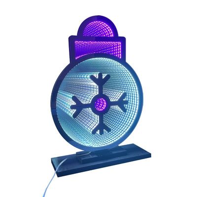Декоративный 3D-Абисс Многослойный логотип Тунельное зеркало Бесконечное зеркало Рождественские огни