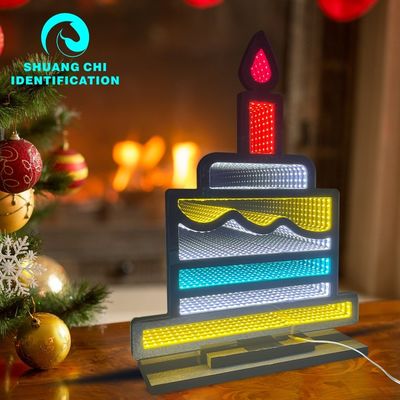 Декоративный 3D-Абисс Многослойный логотип Тунельное зеркало Бесконечное зеркало Рождественские огни