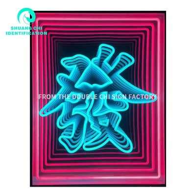 Настройка Abyss Neon Mirror Рекламные световые коробки для установки на стену или на полу