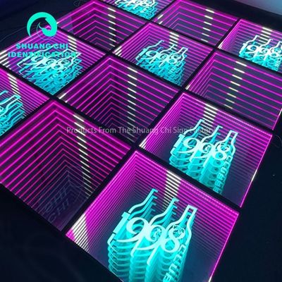 2023 Лучший продукт из богатых цветов Внутреннее 3D зеркало Неонный танцевальный двор для диджея Диско вечеринка