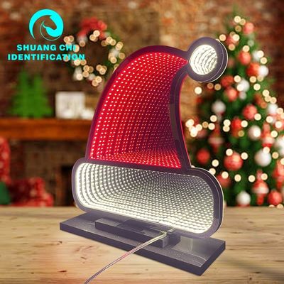 3D Magic Infinity Mirror Tunnel Неоновое зеркало Знак световой таблички для рождественского украшения