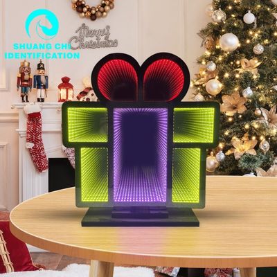 3D Magic Infinity Mirror Tunnel Неоновое зеркало Знак световой таблички для рождественского украшения