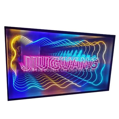 12V Custom Neon Sign Infinity Mirror Led Logo Многослойный 3D танцевальный пол для внутреннего декора