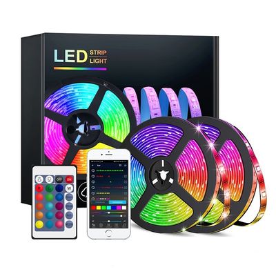 12V 50ft 15M 5050 RGB LED Strip Синхронизация музыки с изменением цвета с дистанционным управлением и приложением