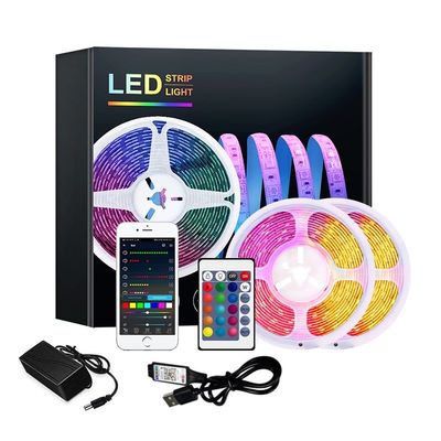 Умная домашняя отделка 5050 RGB светодиодная световая полоса с синхронизацией музыки и дистанционным управлением