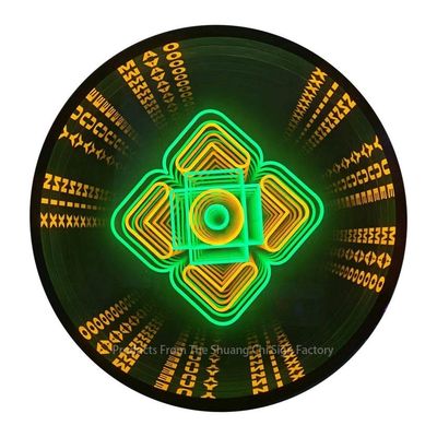 3D неоновое бездонное зеркало с индивидуальным дизайном и световой эффективностью лампы 80lm / w