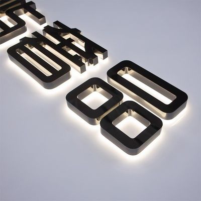 Высокая яркость светодиодный свет Нержавеющая сталь подсветка акриловый 3d освещенный письмо логотип знак