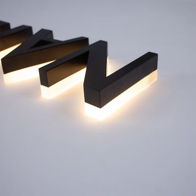 Высокая яркость светодиодный свет Нержавеющая сталь подсветка акриловый 3d освещенный письмо логотип знак