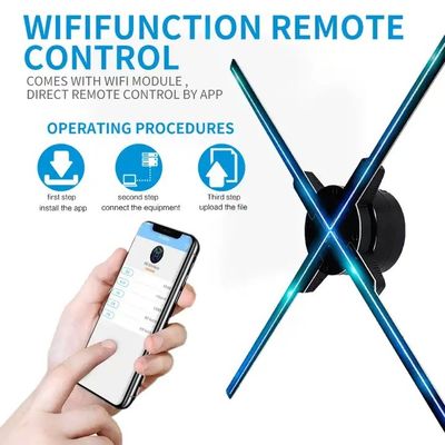 Внутренний Wi-Fi 3D голограммный вентилятор LED голографический проектор с входным напряжением 100-240W / AC 50/60HZ