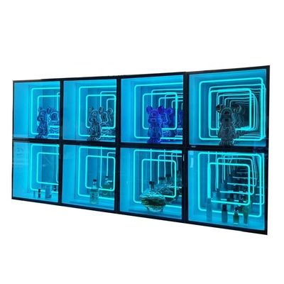 2024 Стеклянные ювелирные изделия 3D бесконечное зеркало корпус дисплея высокая яркость светодиодный свет включен