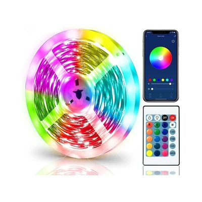 Модный дом Декорация светодиодный светодиодный свет 12В 50ft 15m 5050 RGB с умным пультом