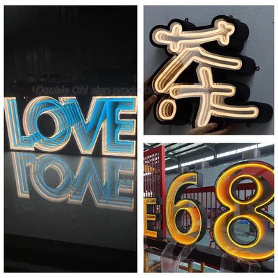 Настраиваемый Infinity Abyssal Mirror Backlit Sign с 3D металлическим логотипом и неоновыми огнями