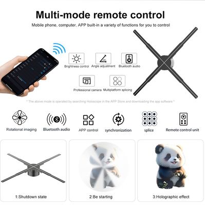 3D Wifi голографический проектор дисплейный вентилятор с входным напряжением 100-240W / AC 50/60HZ