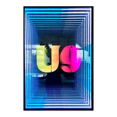 Настраиваемое 3D бесконечное зеркало мини RGB акриловый неоновый знак LED буквы световой ящик знак