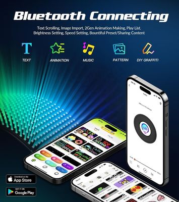 App Control LED Sign Board для автомобилей Прокрутка текста Дигитальный дисплей Матричная панель