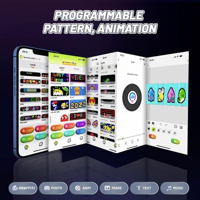 Гибкий светодиодный дисплей матричные панели HD полный цвет APP управление Мягкое заднее окно автомобильное знакомое