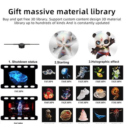 MP4/AVI/RMVB/GIF/JEPG/PNG/MKV совместимый 3D голограммный вентилятор 42 см для наружной рекламы