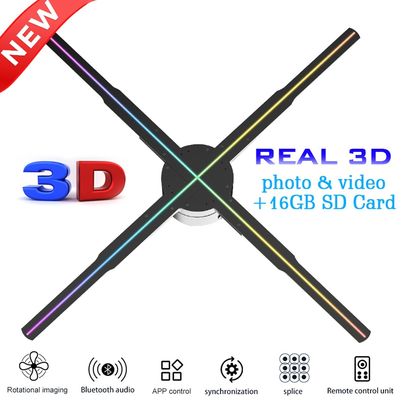 3D голографический дисплей Проектор 52 см 4 лезвия светодиодный вентилятор голограммный рекламный дисплей WIFI