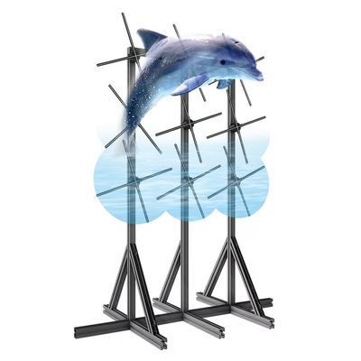 Функция сплиса 1800 яркость светодиодный вентилятор 3D голограммный проектор для стенного дисплея